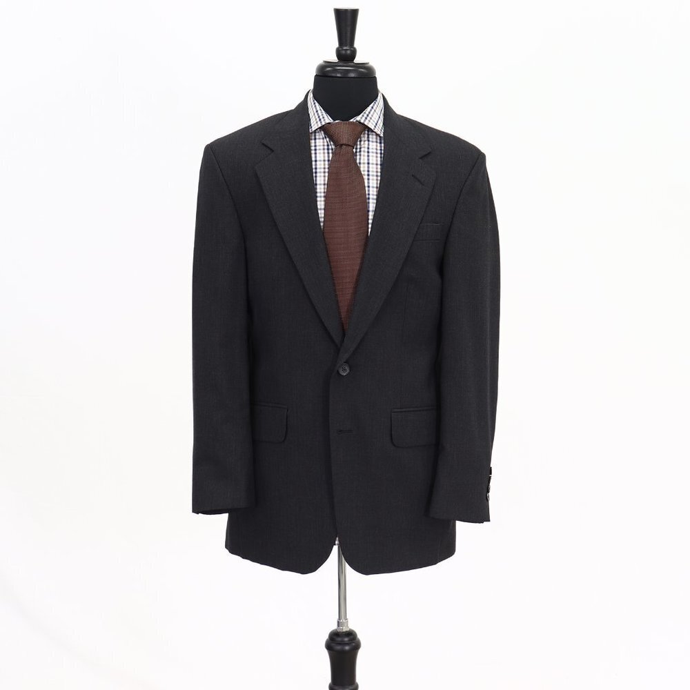 Lands' End 38R Gray Wool 2-Button Solid Sport Coat Blazer Jacket B393